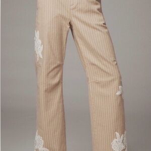 NWT Anthropologie lace embellished railroad pants